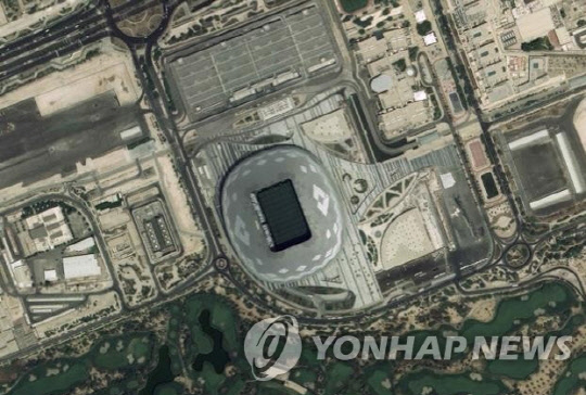 지난해 12월 국토위성 1호가 촬영한 2022 카타르 월드컵 경기장 모습. 자료 연합뉴스